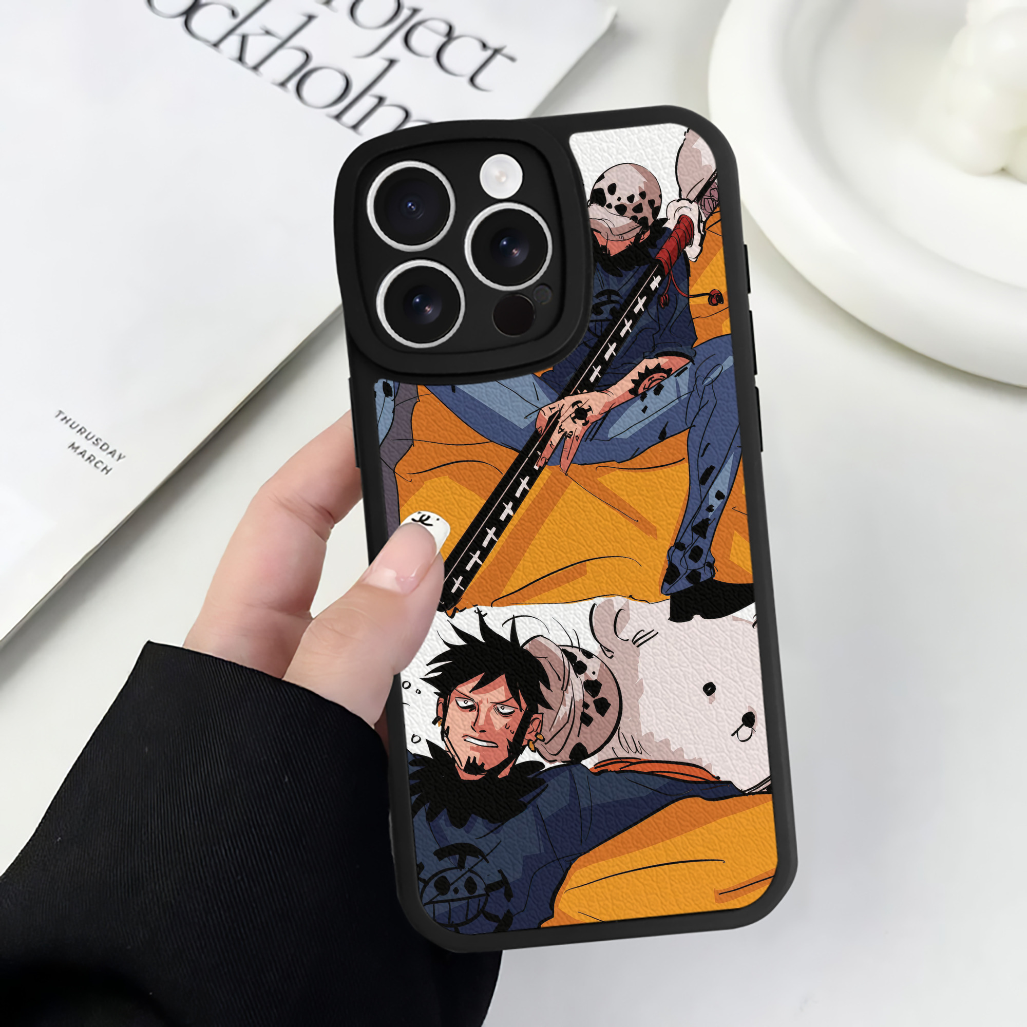 （画像用） ワンピース ONE PIECE 【iPhone 16シリーズ対応】シリコンスマホケース（レザー調） 材質：シリコン